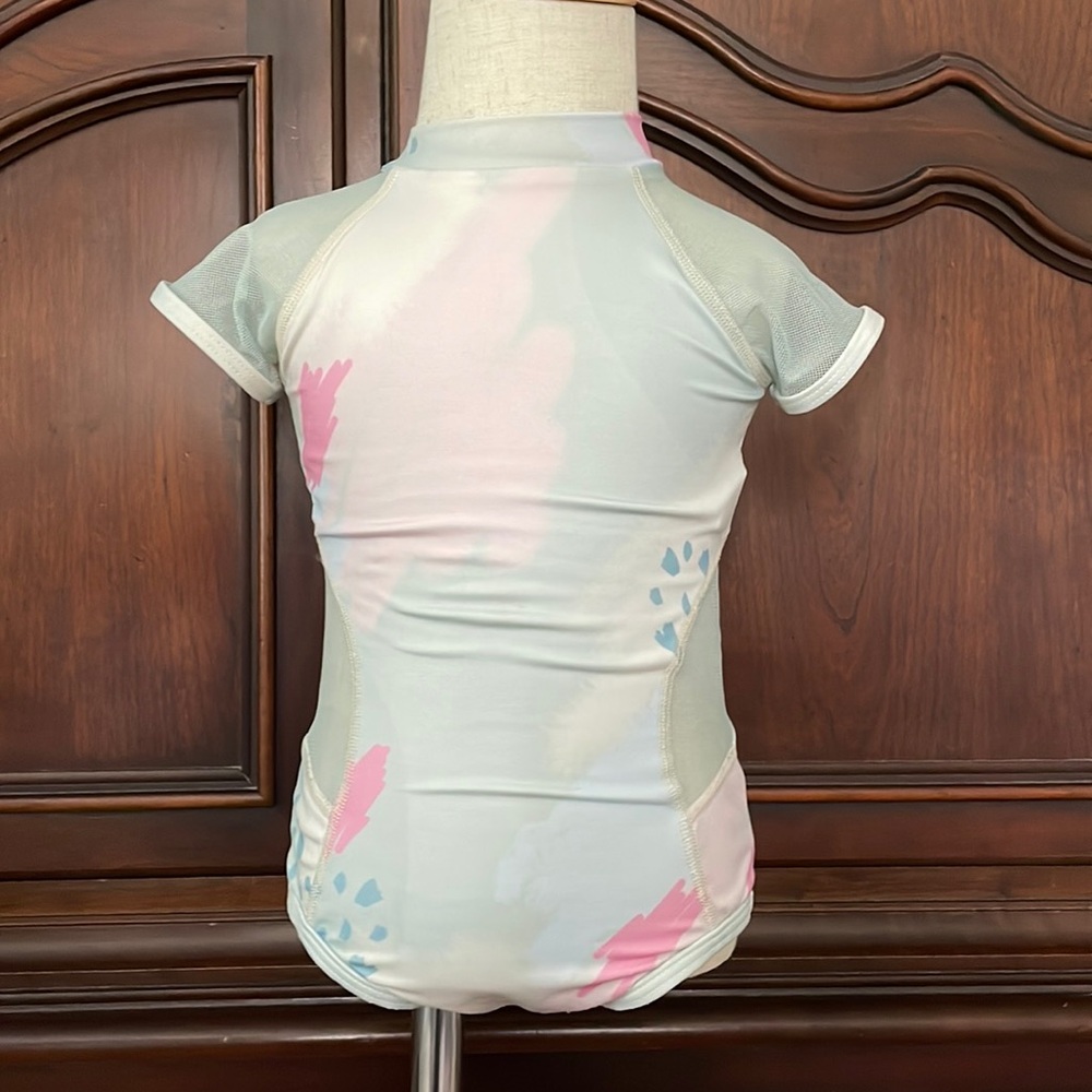 Dot Dot Smile Toddler Rashguard Swimsuit 2T One Piece Short Sleeve Swim UV